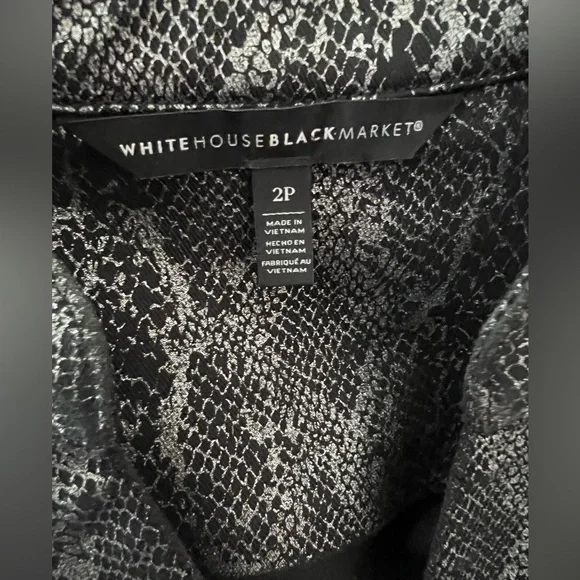 White House Black Market Animal-Print Foil Shirt Dress Size 2P - Picture 11 of 12